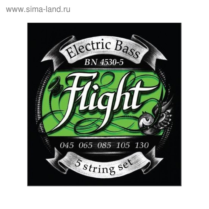 Струны FLIGHT BN4530-5 для 5ти стр. бас-гитары, 45-130, натяжение Medium, обмотка никель - Фото 1
