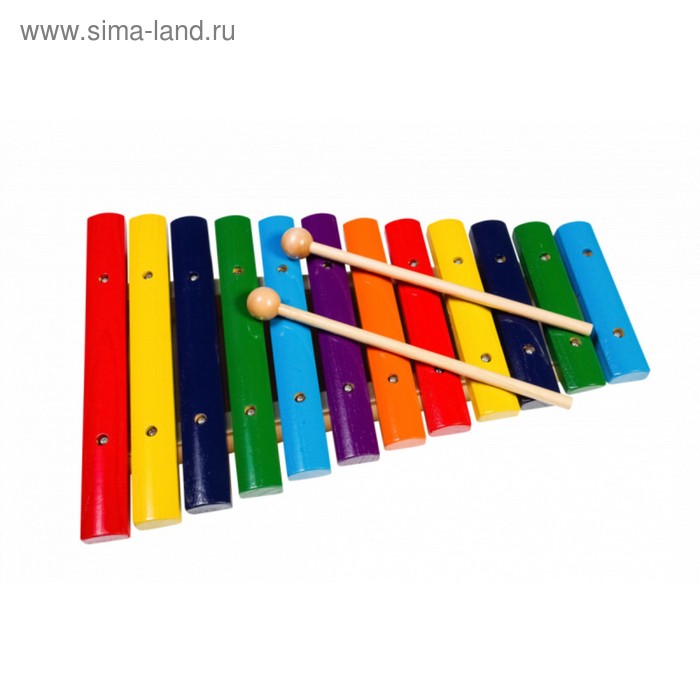 Ксилофон FLIGHT FX-12С  (12 нот), разноцветный, 2 палочки - Фото 1