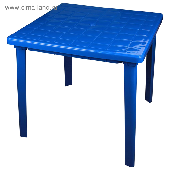 Стол квадратный размер 800х800х740, цвет синий - Фото 1