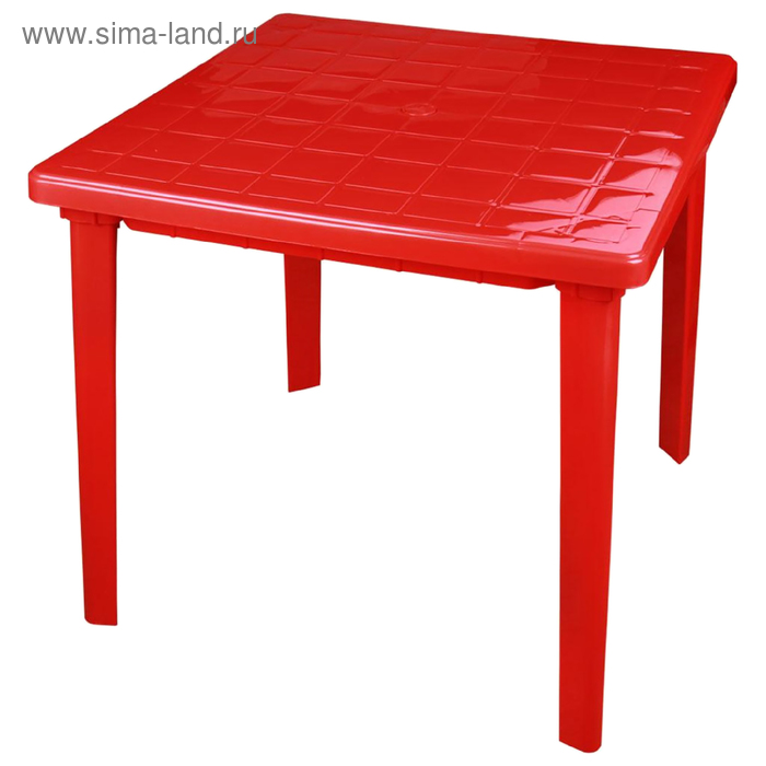 Стол квадратный размер 800х800х740, цвет красный - Фото 1