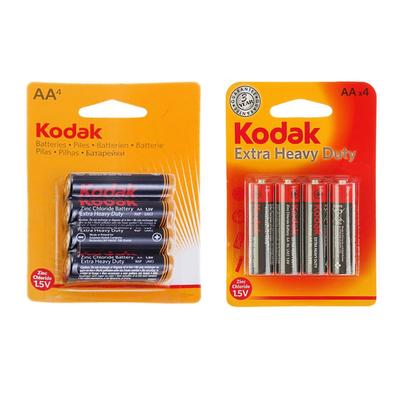 Батарейка солевая Kodak Super Extra Heavy Duty, AA, R6-4BL, 1.5 В, блистер, 4 шт.
