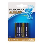 Батарейка алкалиновая Pleomax, AAA, LR03-4BL, 1.5В, блистер, 4 шт. - Фото 1