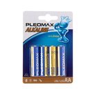 Батарейка алкалиновая Pleomax, AA, LR6-4BL, 1.5В, блистер, 4 шт. - фото 291966083