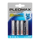 Батарейка солевая Pleomax Super Heavy Duty, AA, R6-4BL, 1.5В, блистер, 4 шт. - Фото 1