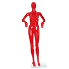 Манекен женский, безликий, обхват 84*60*90, H=178 см, на подставке, красный глянец - Фото 1