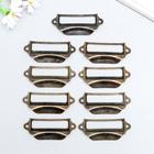 Ручка с архивной рамкой металл бронза 3х7 см (комплект 8 шт) - фото 25462095