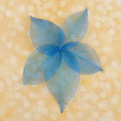 Сухие листья, набор 5 шт., размер 1 шт. 8 × 5 см, цвет синий