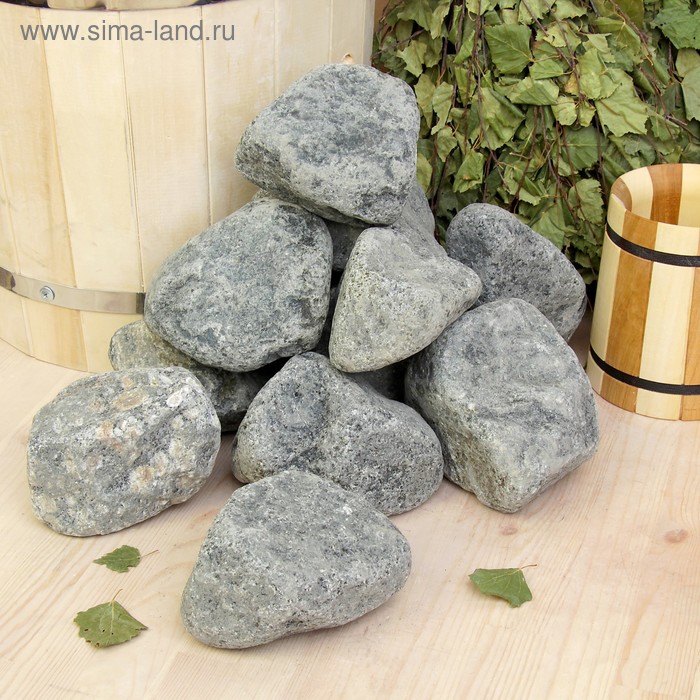 Камни для бани «Габбро - диабаз», 20 кг, обвалованные, фракция 7-12 см, «Добропаровъ» - Фото 1