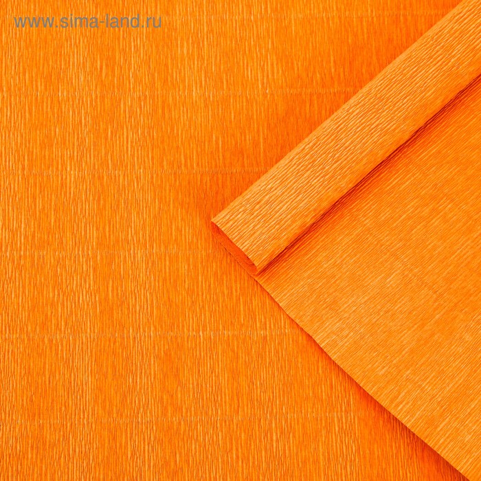 Бумага гофрированная, 610 "Оранжевая", 0,5 х 2,5 м - Фото 1