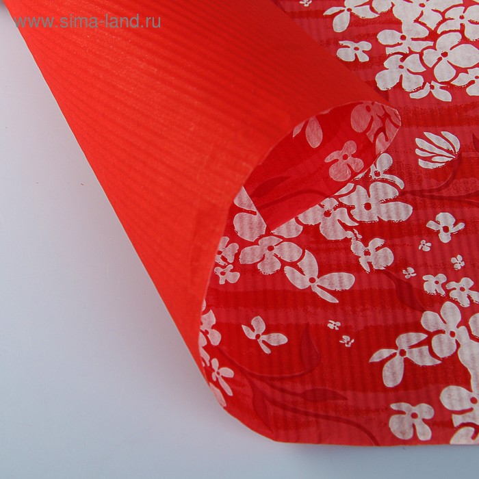 Бумага упаковочная крафт в рулоне, бело-красно-малиновый, 0,5 х 10 м - Фото 1