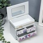 Шкатулка дерево комод 3 ящика "Лаванда" 14,9х19,8х11,4 см - фото 22530351