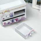 Шкатулка дерево комод 3 ящика "Лаванда" 14,9х19,8х11,4 см - фото 22530352