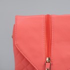 Клатч женский, 3 отдела на молнии, наружный карман, длинный ремень, цвет розовый - Фото 4