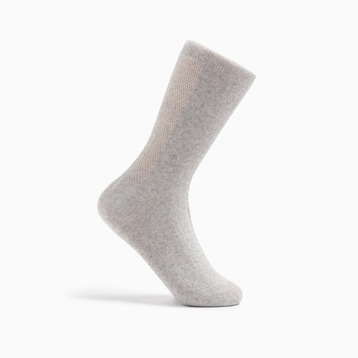 Носки мужские в сетку, цвет светло-серый, размер 25 - Фото 1