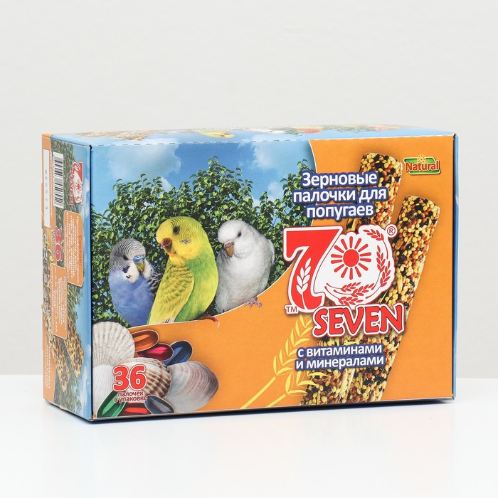 Набор палочки "Seven Seeds" для попугаев с витаминами и минералами, коробка 36 шт, 720 г - Фото 1