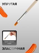 Кисть для рисования, синтетика, № 4, Calligrata, плоская, деревянная ручка - Фото 2