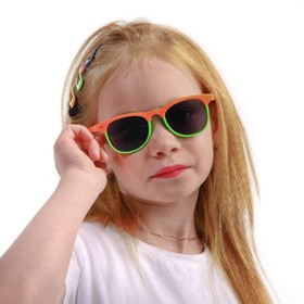 Очки солнцезащитные детские 'Clubmaster', оправа двухцветная, стёкла тёмные, МИКС, 13.5 см