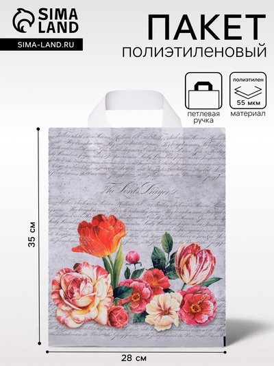 Пакет «Фреска», полиэтиленовый с петлевой ручкой, 28×35 см, 55 мкм