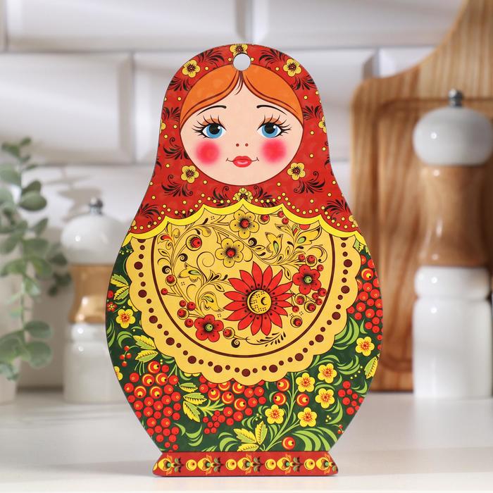 Доска разделочная сувенирная Дарим Красиво «Матрёшка», 14.9×23 см, дерево, разноцветная - Фото 1