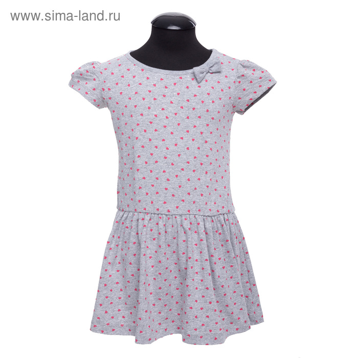 Платье для девочки, рост 134 см, цвет серый - Фото 1