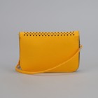 Клатч женский "Перфорация", 2 отдела на клапане, наружный карман, длинный ремешок, цвет жёлтый - Фото 3