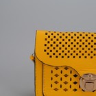 Клатч женский "Перфорация", 2 отдела на клапане, наружный карман, длинный ремешок, цвет жёлтый - Фото 4