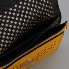 Клатч женский "Перфорация", 2 отдела на клапане, наружный карман, длинный ремешок, цвет жёлтый - Фото 5