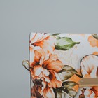Клатч женский "Цветы", 3 отдела на клапане, длинный ремешок, цвет оранжевый - Фото 4