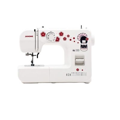 Швейная машина Janome EL120, 11 операций, полуавтомат, обработка петли, белая