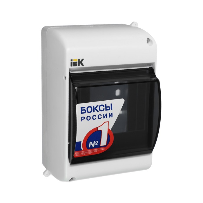 Бокс IEK КМПн 2/4, 4 модуля, IP30, прозрачная крышка, пластик - Фото 1