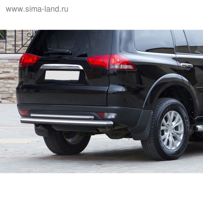 Защита заднего бампера d76+d42 Rival для Mitsubishi Pajero Sport II 2008-2013 2013-2016, нерж. сталь, R.4007.009 - Фото 1