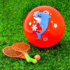 Игровой набор Ракетки, мяч детский Дельфин, 22 см, цвета МИКС - Фото 1