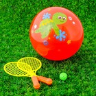 Игровой набор Ракетки, мяч детский Черепашка, 22 см, цвета МИКС - Фото 6