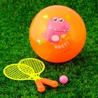 Игровой набор Ракетки, мяч детский Динозаврик, 22 см, цвета МИКС - Фото 4