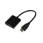 Переходник Luazon PL-001, HDMI-VGA, провод 0.2 м, чёрный - фото 9380770