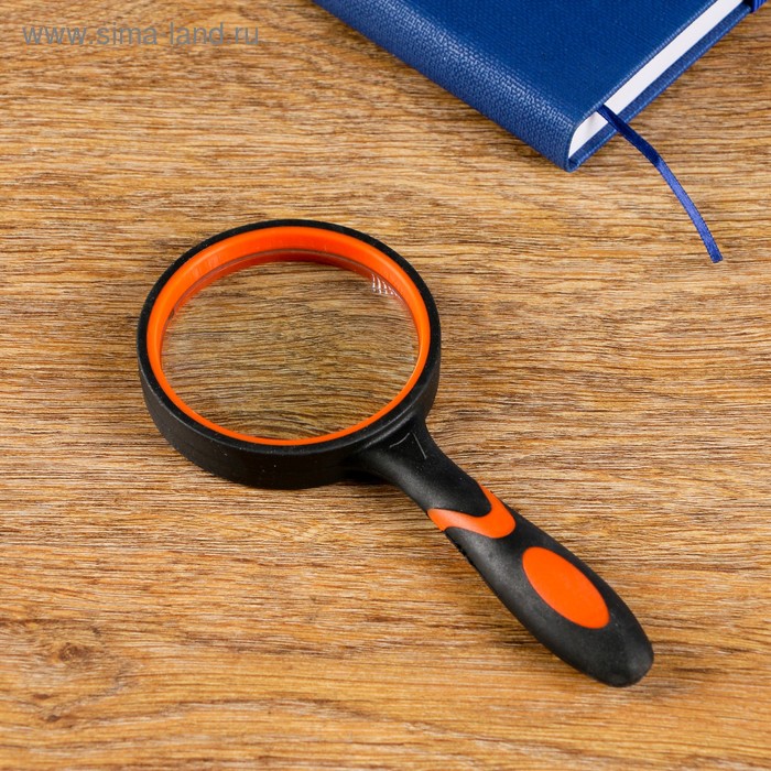 Лупа классическая, прорезиненный корпус 8х, d=6.5 см - Фото 1