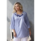 Блуза женская, размер 60, цвет синий - Фото 3