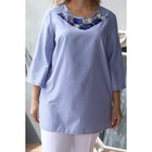 Блуза женская, размер 60, цвет синий - Фото 6
