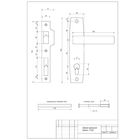 Замок врезной Apecs 1330/60-G, с ручкой, цвет золото - Фото 3