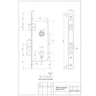 Замок врезной Apecs 2210/60-G, с ручкой, цвет золото - Фото 2