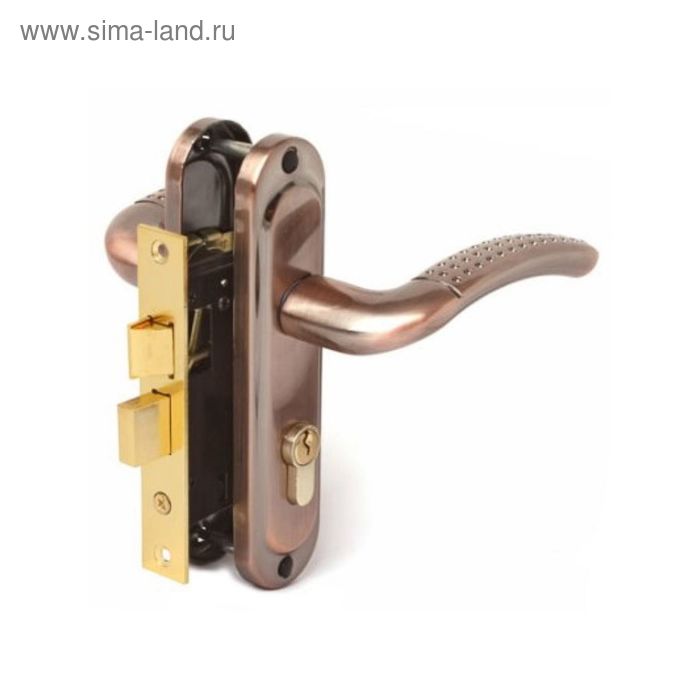 Замок врезной Avers 0827/60-AC, с ручкой, цвет медь - Фото 1