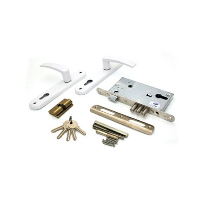 Замок врезной BORDER ЗВ 4-3, с ручкой, белый