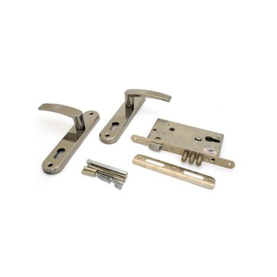 Замок врезной BORDER ЗВ 4-3, с ручкой, без ц/м, черный жемчуг