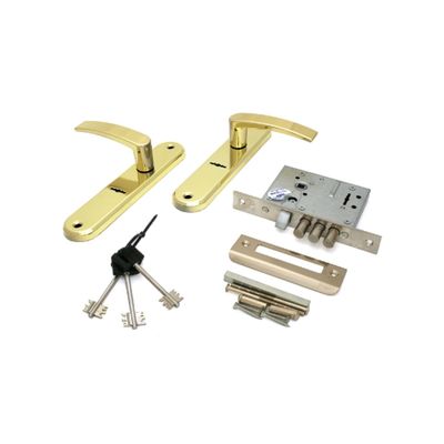 Замок врезной BORDER ЗВ 9-8/13, с ручкой, без ц/м, латунь