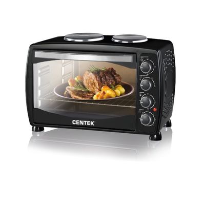 Мини - печь Centek CT-1531-42, 1600 Вт, 42 л, 2 конфорки, таймер, чёрная
