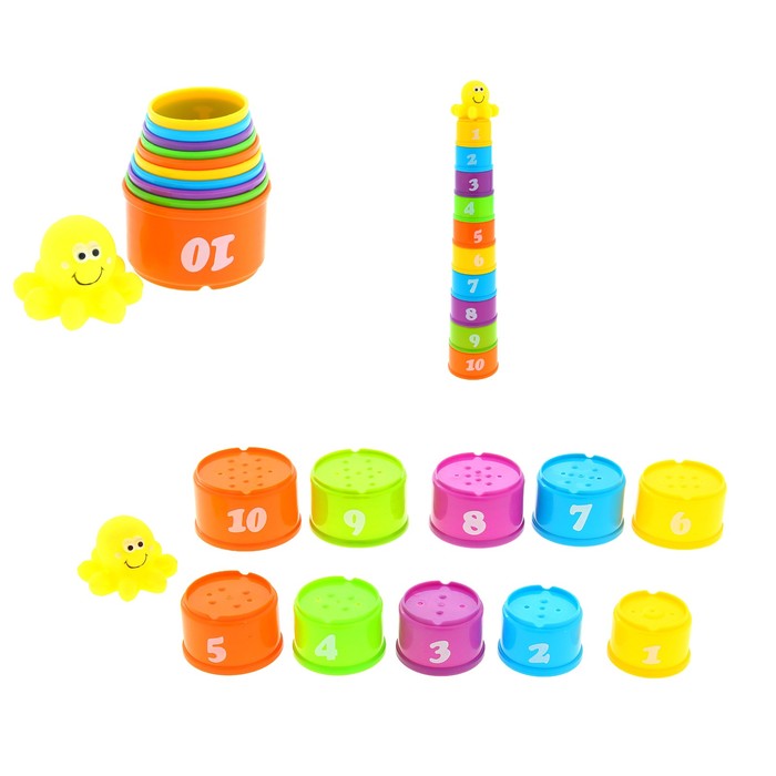 Набор для ванной «Забавные игры», 11 предметов, МИКС - Фото 1