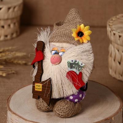 Фигурка - оберег «Домовой. Василек в льняном колпаке, с топором», 23×15×8 см, МИКС