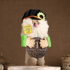 Оберег-домовой "Кузьма в кепке, с рублем", 27х14х10 см, микс - фото 24576432