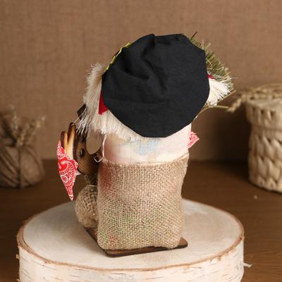 Фигурка - оберег «Домовой. Кузя в кепке, с метлой и подковой», 23×25×13 см, МИКС