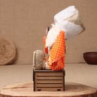 Оберег-домовой "Славуся в меховой шапке, на сундуке с  шашлыком", 38х24х18 см, микс - фото 25310593